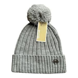 Michael Kors gray pom pom hat New